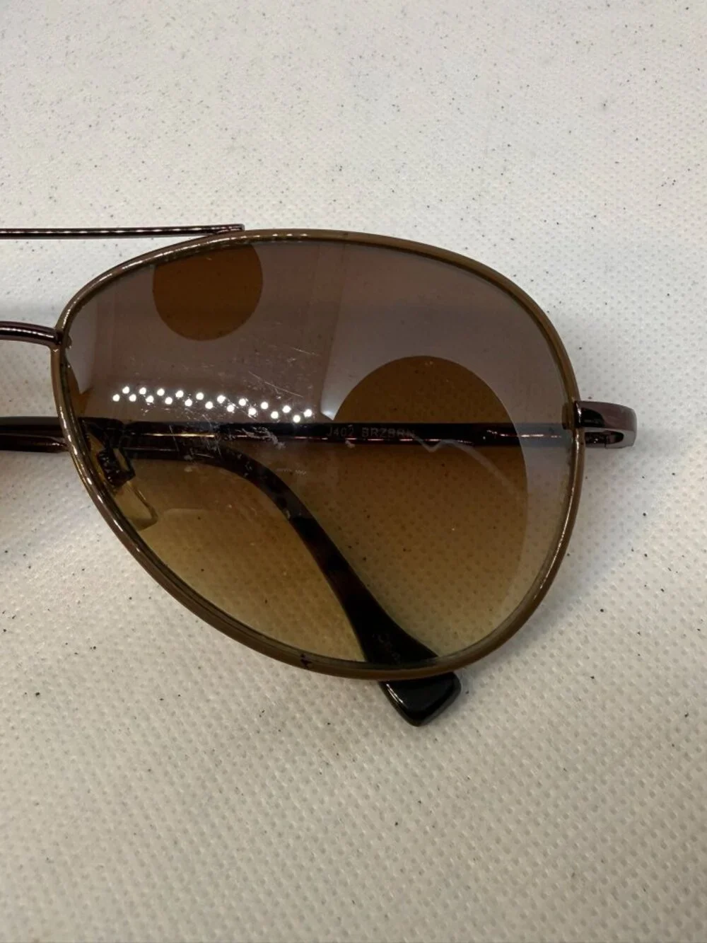 Jessica Simpson J402 Bronze Brown Gradient Aviator Sunglasses Metal Women's